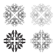 Vector baroque of vintage elements for design. 