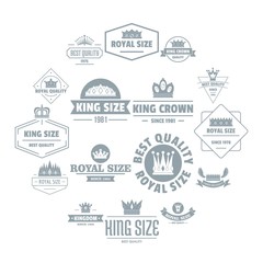 Crown royal logo icons set. Simple illustration of 16 crown royal logo vector icons for web