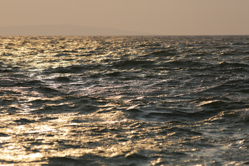 sunset, sea, water, ocean