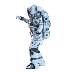 Astronaut on white. Mixed media