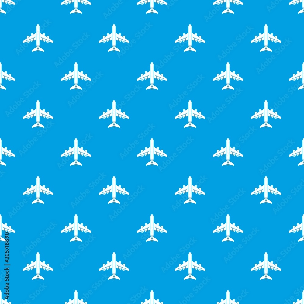 Poster plane pattern vector seamless blue repeat for any use
