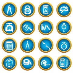 Measure precision icons set. Simple illustration of 16 measure precision vector icons for web