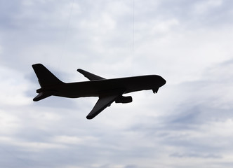 passenger plane in beautiful summer clouds. air transport.