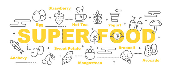 Obraz premium super food vector banner