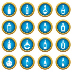 Bottles icons set. Simple illustration of 16 bottles icons for web