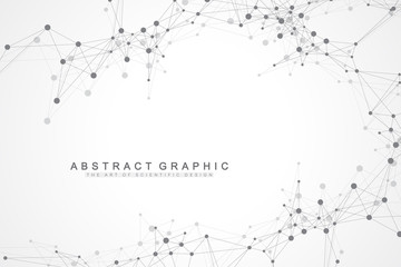 Fototapeta premium Geometric abstract background with connected line and dots. Graphic background for your design. Vector illustration