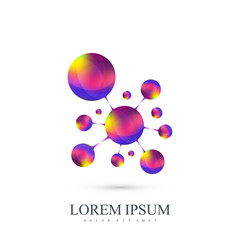 3D Logotype icon dna and molecule, atom, neuron. Vector template Logo for medicine, science, technology, chemistry, biotechnology.