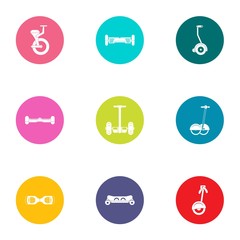 Urban transport icons set. Flat set of 9 urban transport vector icons for web isolated on white background