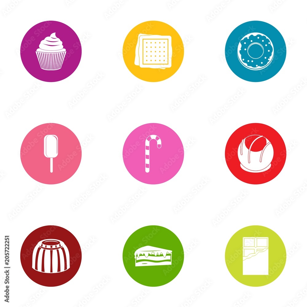 Poster appetizing icons set. flat set of 9 appetizing vector icons for web isolated on white background