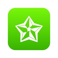 Star icon digital green for any design isolated on white vector illustration