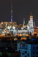 The Moscow Kremlin and the Ostankino TV tower