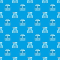 Shop balcony pattern vector seamless blue repeat for any use