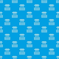 Shop balcony pattern vector seamless blue repeat for any use