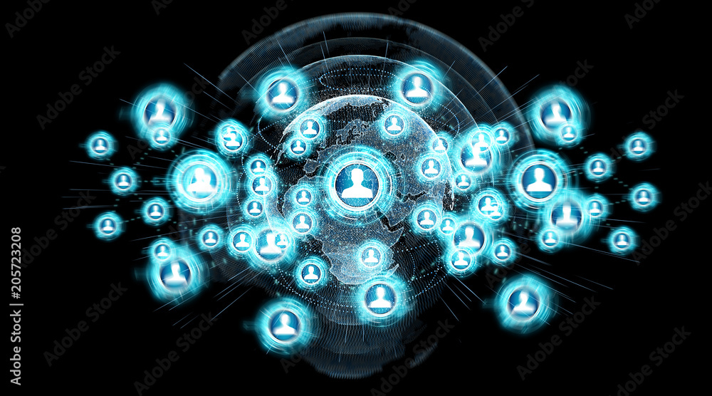 Poster social media digital interface background 3d rendering