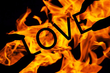text love with hands