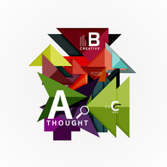 Abstract geometric option infographic banners, a b c steps process