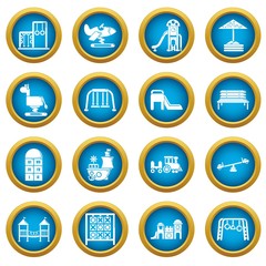 Fototapeta premium Playground equipment icons set. Simple illustration of 16 playground equipment vector icons for web