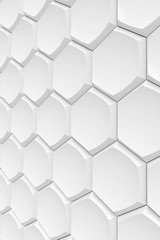 Modern hexagon tile wall. 3D rendering.