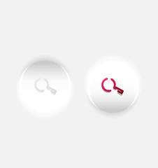 Search magnifyier web button, magnify icon. Modern magnifying glass sign, web site design or mobile app