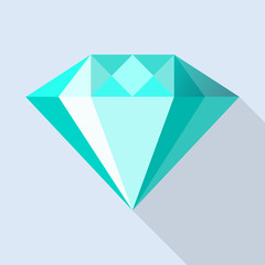 Aquamarine stone icon. Flat illustration of aquamarine stone vector icon for web design