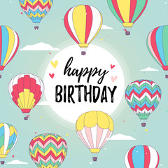 Vector illustration, Happy birthday card design