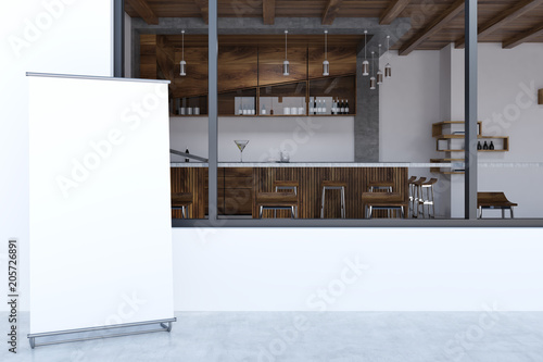 Poster In A Modern Pub Interior Stock Photo And Royalty