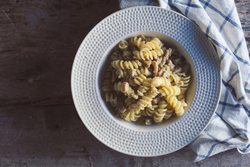 Pasta On Wooden Table