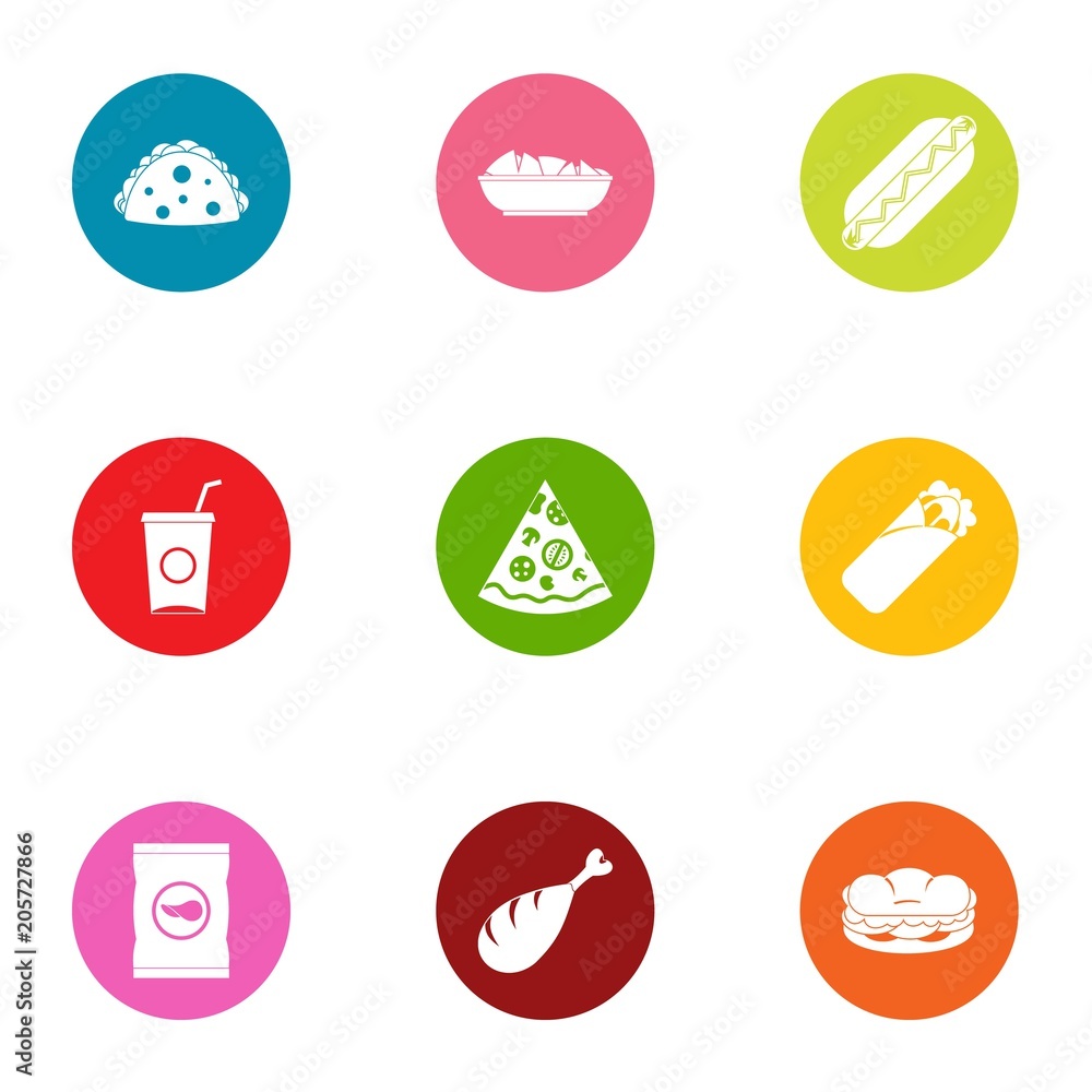 Poster daily bread icons set. flat set of 9 daily bread vector icons for web isolated on white background