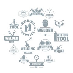 Fototapeta na wymiar Welding logo icons set. Simple illustration of 16 welding logo vector icons for web