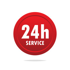 24 hour service button icon vector