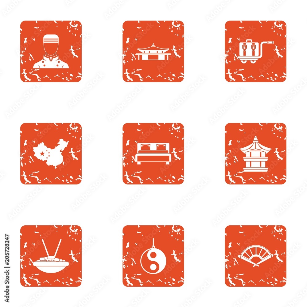 Aufkleber redeploy icons set. grunge set of 9 redeploy vector icons for web isolated on white background