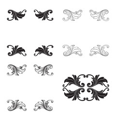 Vector baroque of vintage elements for design. 