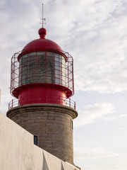 detail of Cape Saint Vincent lighthouse in Sagres, Algarve, Portugal