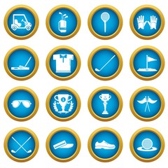 Golf icons set symbols. Simple illustration of 16 golf symbols vector icons for web