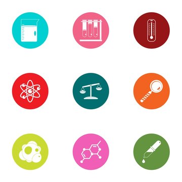 Chemical compound icons set. Flat set of 9 chemical compound vector icons for web isolated on white background
