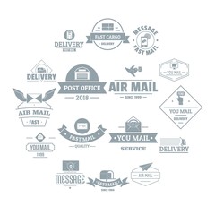 Delivery service logo icons set. Simple illustration of 16 delivery service logo vector icons for web