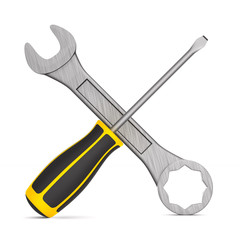 tools on white background. Isolated 3D illustration
