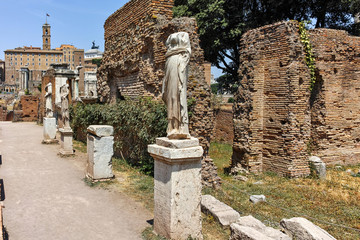 House of the Vestals at Roman Forum in city of Rome, Italy