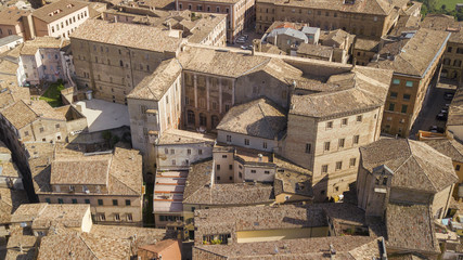 Aerial view of the municipality of Osimo, in the province of Ancona, in the Marche region, in...