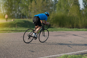 Fototapeta premium Sport. road Bike cyclist riding single track