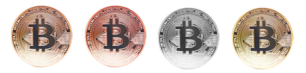 Bitcoins in different colors