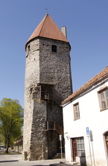 Fototapeta na wymiar Tour médiéval à Tallinn, Estonie