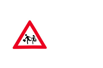 Verkehrszeichen Achtung Schulkinder Freisteller mit Textfreiraum