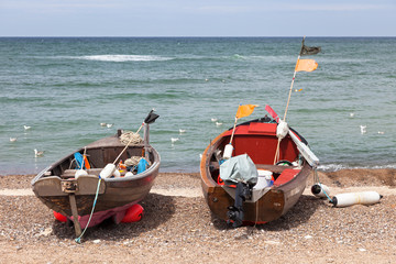 Fischerboote am Strand, Dänemark