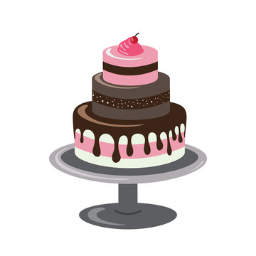 Picture of cake. The icon. Vector. Logo.