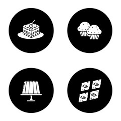 Condectionery glyph icons set