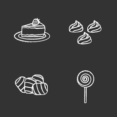 Condectionery chalk icons set