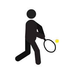 Person playing tennis silhouette icon
