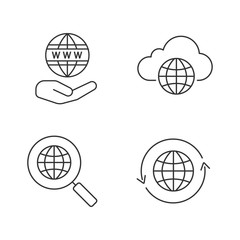 Worldwide linear icons set