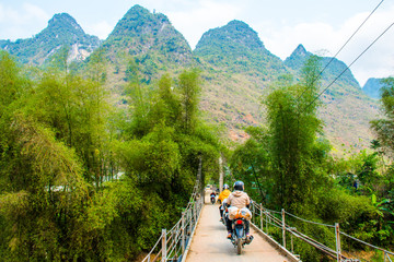 Ha Giang, north extreme loop, North Vietnam, the northern loop, with rice fields, beautuful scenery, villages, and full of motorbikes